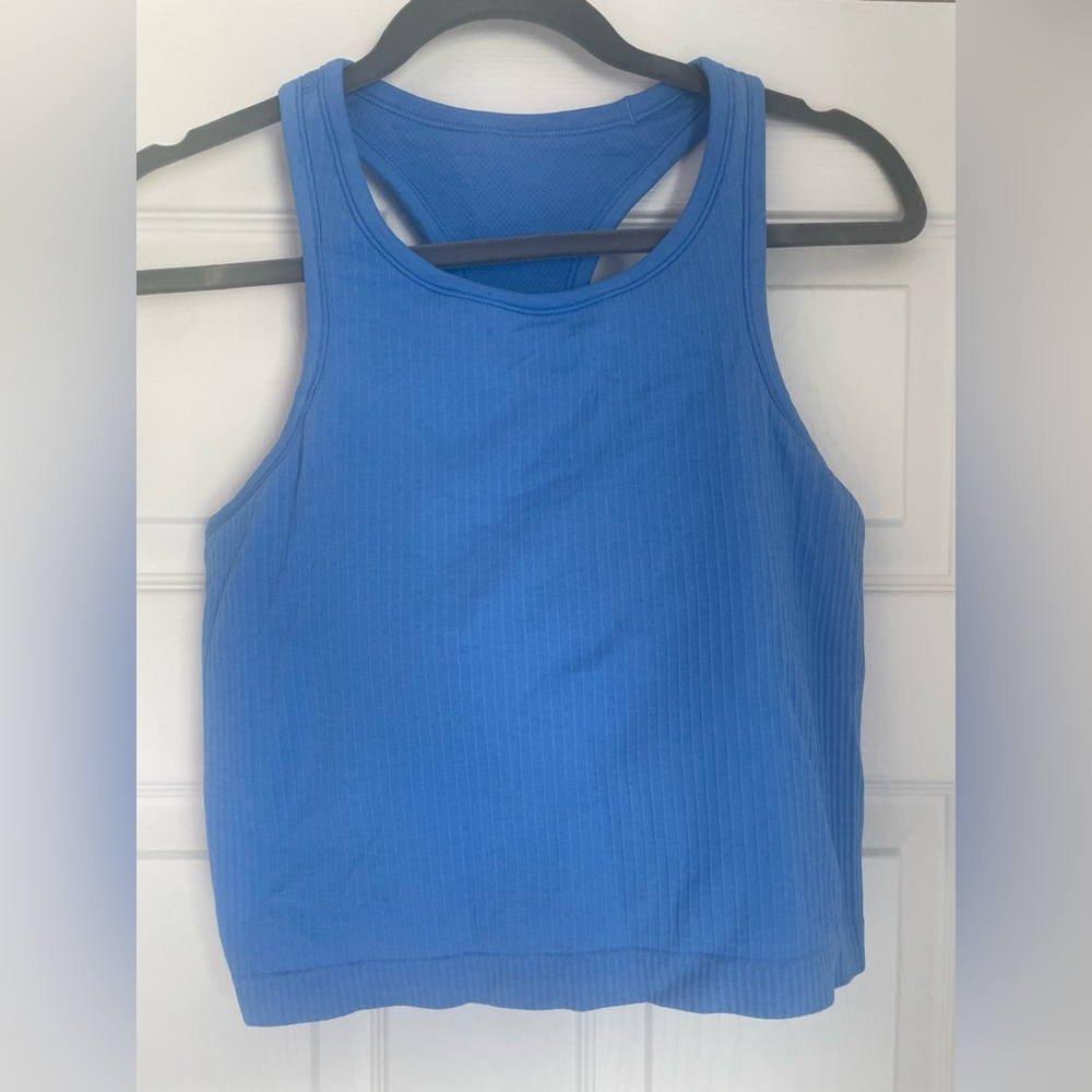 Lululemon Blue Nile Ebb to Street Cropped Tank Size 10